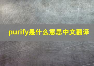 purify是什么意思中文翻译