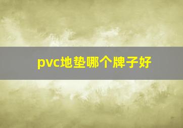 pvc地垫哪个牌子好