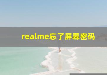 realme忘了屏幕密码