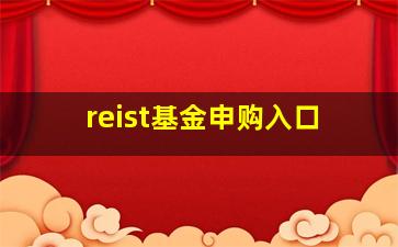 reist基金申购入口