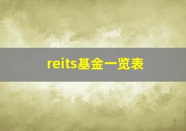 reits基金一览表