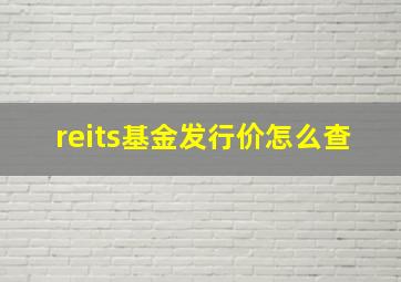 reits基金发行价怎么查