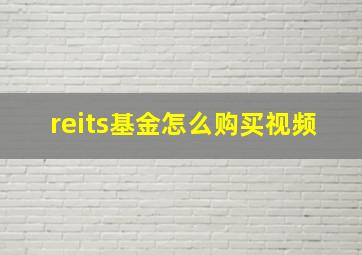 reits基金怎么购买视频