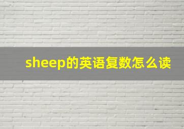 sheep的英语复数怎么读