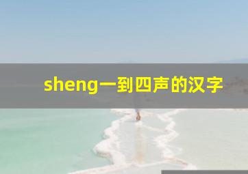 sheng一到四声的汉字