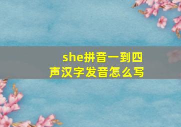 she拼音一到四声汉字发音怎么写