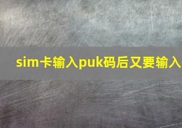 sim卡输入puk码后又要输入