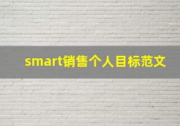 smart销售个人目标范文