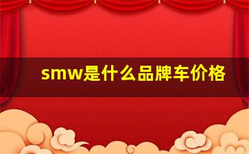 smw是什么品牌车价格