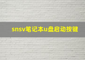 snsv笔记本u盘启动按键