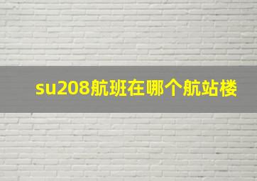 su208航班在哪个航站楼