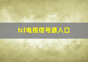 tcl电视信号源入口