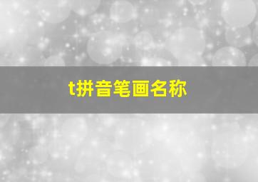 t拼音笔画名称