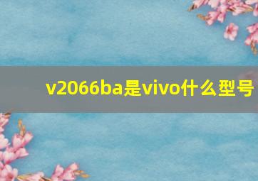 v2066ba是vivo什么型号