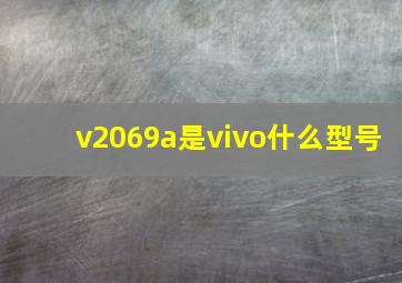 v2069a是vivo什么型号