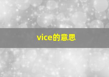 vice的意思