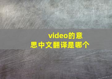 video的意思中文翻译是哪个