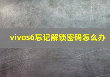 vivos6忘记解锁密码怎么办