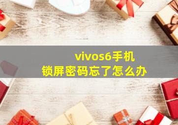 vivos6手机锁屏密码忘了怎么办