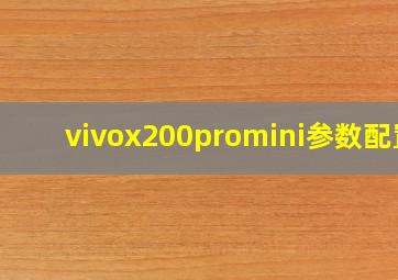 vivox200promini参数配置