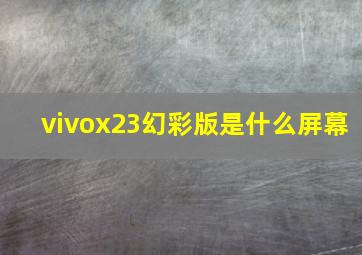 vivox23幻彩版是什么屏幕