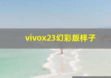 vivox23幻彩版样子