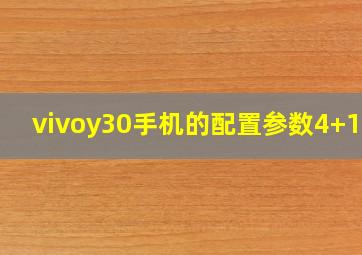 vivoy30手机的配置参数4+128