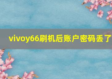 vivoy66刷机后账户密码丢了