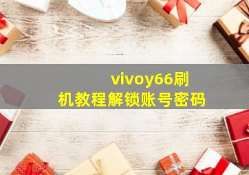 vivoy66刷机教程解锁账号密码