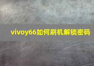 vivoy66如何刷机解锁密码