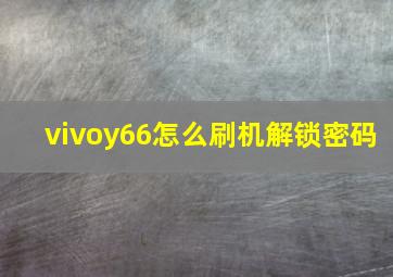 vivoy66怎么刷机解锁密码