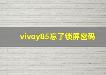 vivoy85忘了锁屏密码