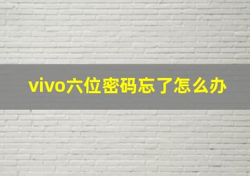 vivo六位密码忘了怎么办