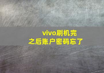 vivo刷机完之后账户密码忘了