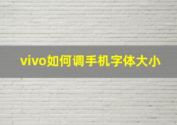 vivo如何调手机字体大小