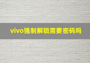 vivo强制解锁需要密码吗