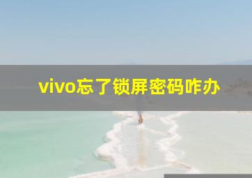 vivo忘了锁屏密码咋办