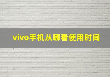 vivo手机从哪看使用时间