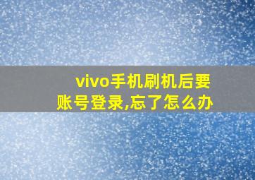 vivo手机刷机后要账号登录,忘了怎么办