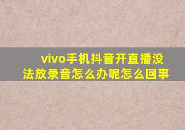 vivo手机抖音开直播没法放录音怎么办呢怎么回事