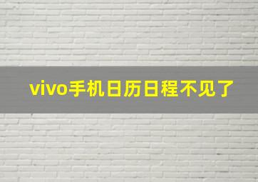 vivo手机日历日程不见了