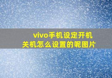 vivo手机设定开机关机怎么设置的呢图片