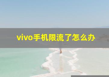 vivo手机限流了怎么办