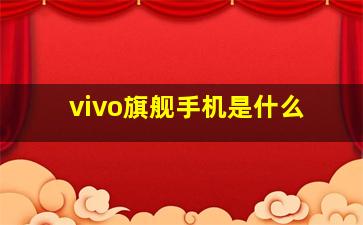 vivo旗舰手机是什么