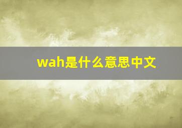 wah是什么意思中文