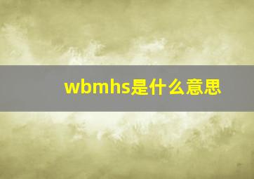 wbmhs是什么意思