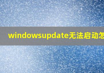 windowsupdate无法启动怎么办