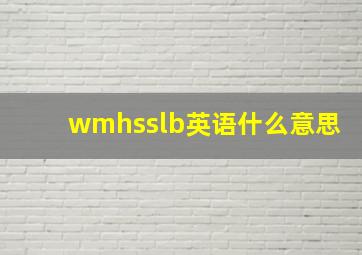 wmhsslb英语什么意思