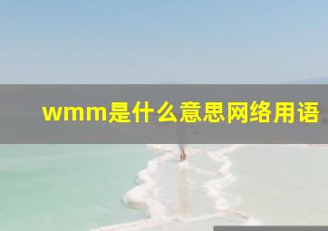 wmm是什么意思网络用语