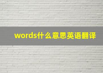 words什么意思英语翻译